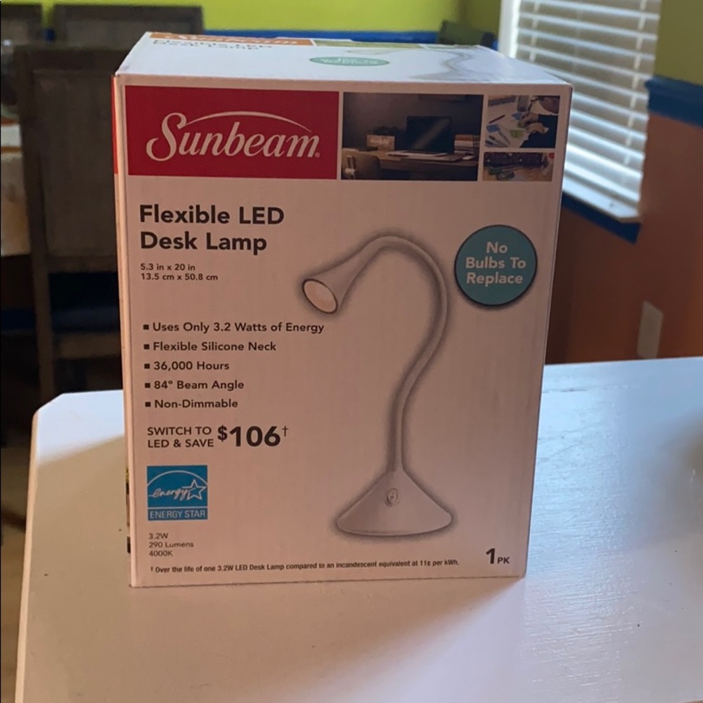 Sunbeam flexible Led Desk Lamp (durable) In White